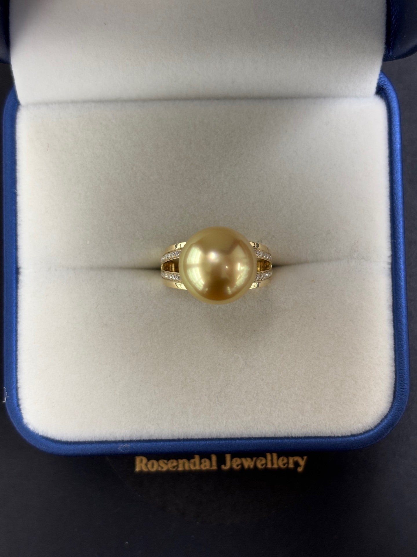 Made to Order - Sunveil Yellow Golden Sea Pearl Ring - Yellow Gold | Lab-Grown Diamond