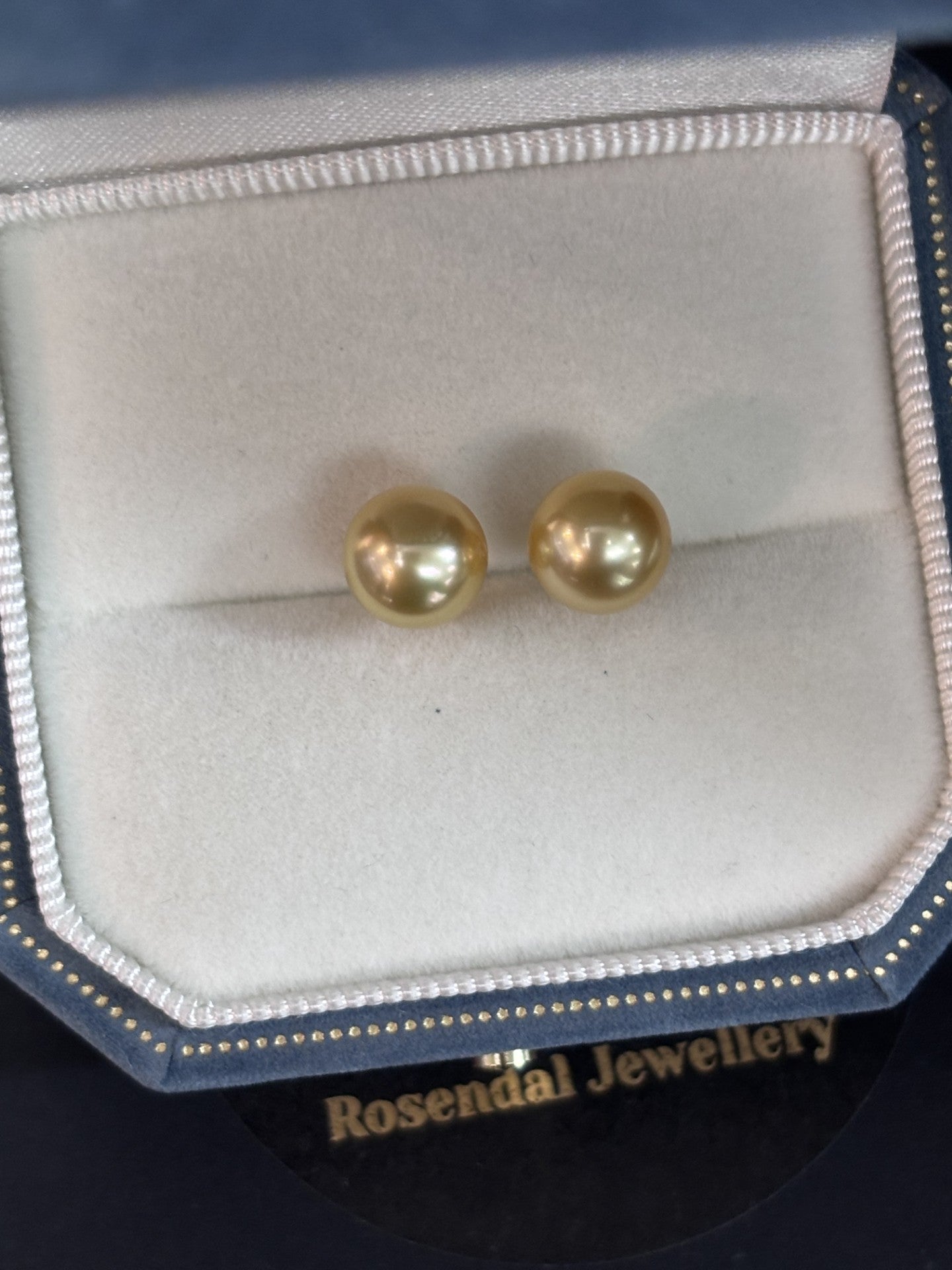 7mm-8mm Round Akoya Earring Studs - 18kt Yellow Gold