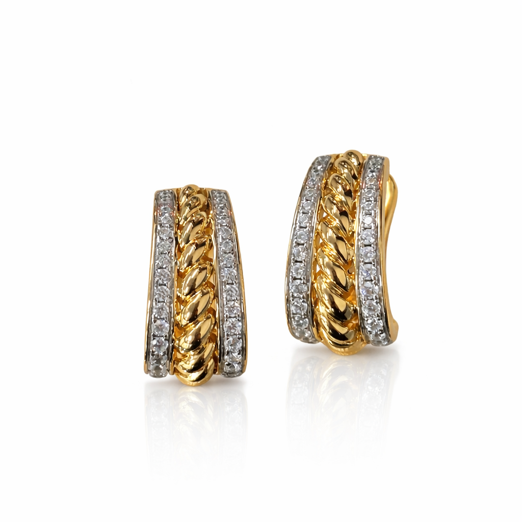 Sterling Silver & 18KT Gold Plated Huggie Earrings