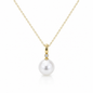 11mm-12mm Round Australian White South Sea Pearl Pendant - 18KT Yellow Gold