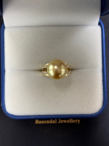 Made to Order - Sunveil Yellow Golden Sea Pearl Ring - Yellow Gold | Lab-Grown Diamond