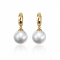 11mm Round Australian White Southsea Pearl Earrings - 18KT Yellow Gold