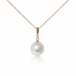 10mm-11mm Round Australian White South Sea Pearl Pendant - 18KT Yellow Gold