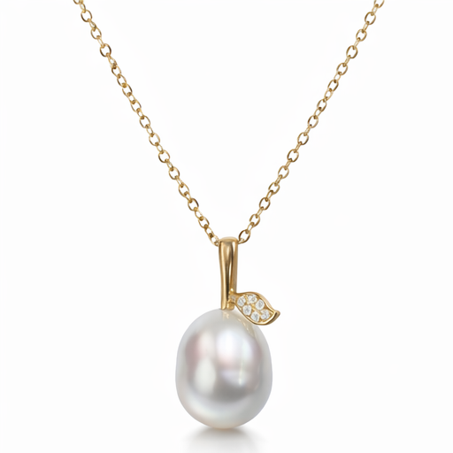 9mm-10mm Baroque White South Pearl Pendant - 18kt Yellow Gold