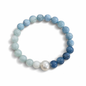 Natural Aquamarine Bead Bracelet with a White Southsea Pearl