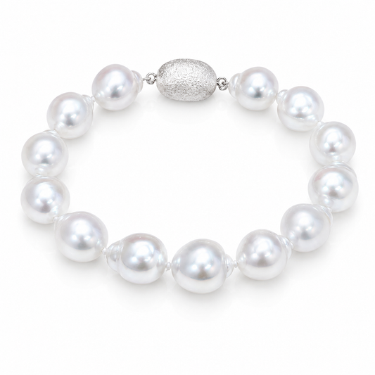 12mm - 13mm Australian Baroque White Southsea Pearl Bracelet