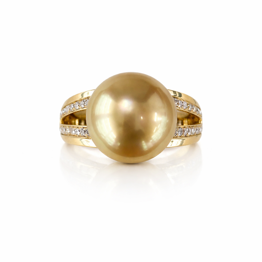 Sunveil Yellow Golden Southea Pearl Ring - 14KT Yellow Gold