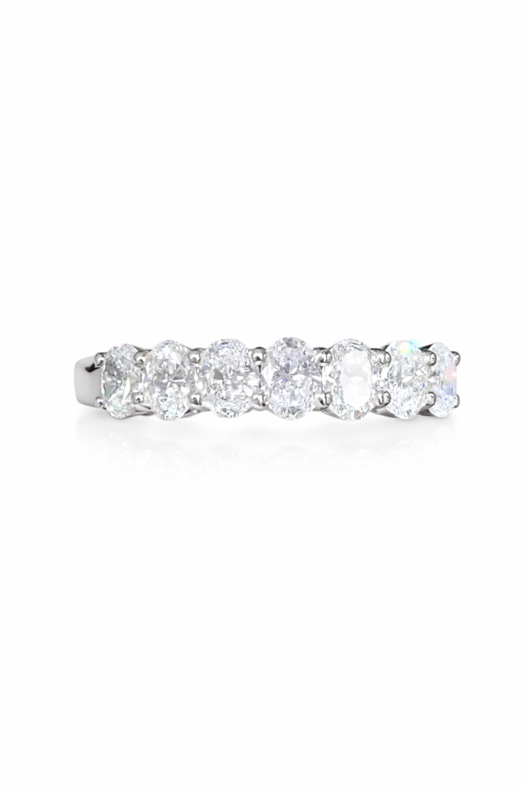 Half Eternity Diamond Ring - 18KT White Gold, Natural Diamond
