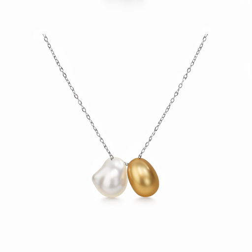 Double-Keshi Pearl Pendant - 18kt Yellow Gold