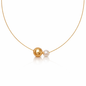 Double - South Pearl Pendant - 18KT Yellow Gold