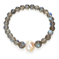 Labradorite Bead Bracelet with a Golden Southsea Pearl