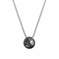 12mm-13mm Semi-Round Peacock Green Tahitian Pearl Pendant - 18KT White Gold