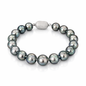 Tahitian Pearl Green Overtone Bracelet - Sterling Silver Clasp