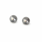 10mm-11mm Round Tahitian Silver Pearl Earring Studs- 18kt White Gold