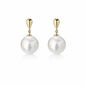 10mm Round Australian White Southsea Pearl Earrings - 18KT Yellow Gold