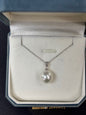 11mm -12mm Oval White South Sea Pearl Pendant - 18kt White Gold