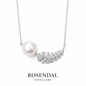 White Southsea Pearl Feather Necklace - Sterling Silver